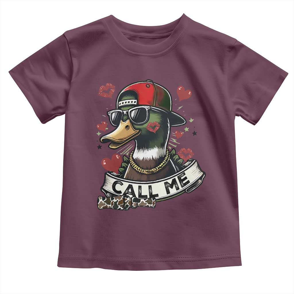 Valentine Mallard Duck Toddler T Shirt Camo Hunting Valentines Day Gift For Her