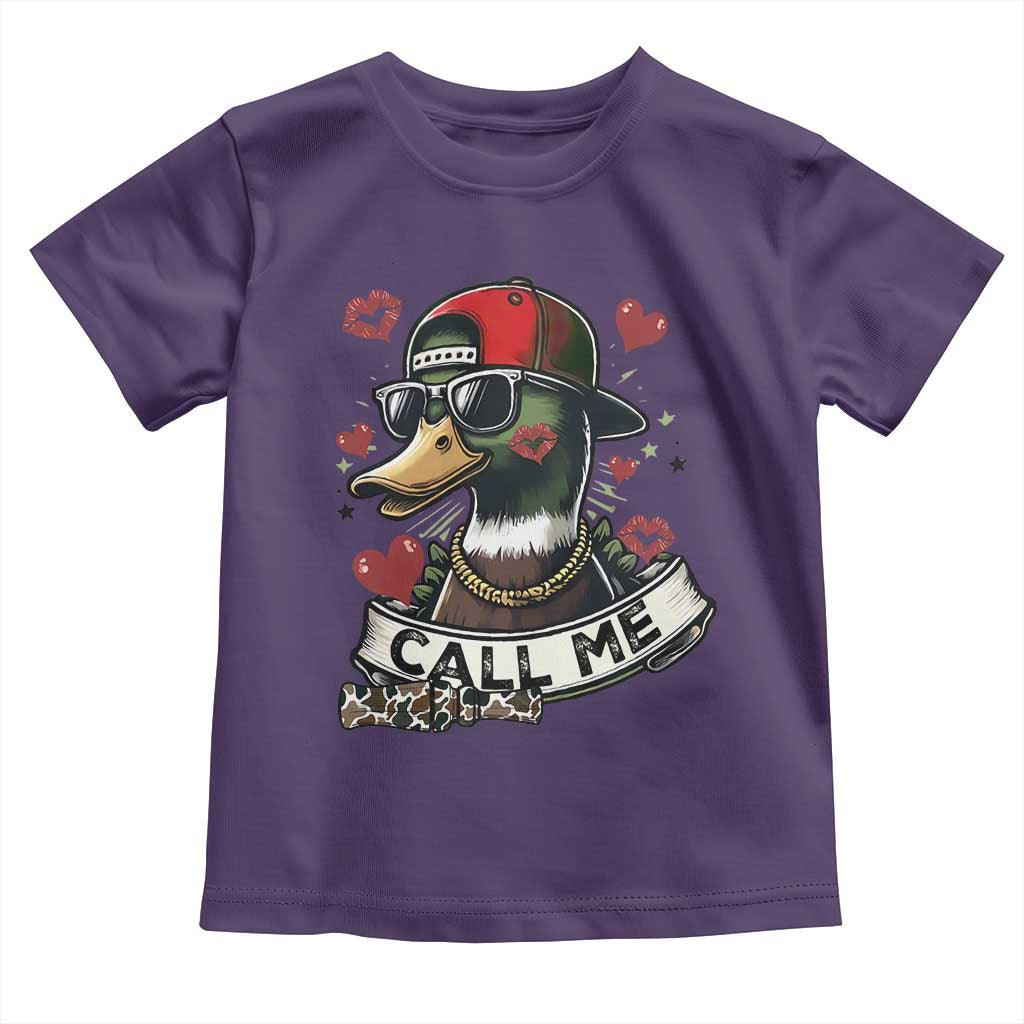 Valentine Mallard Duck Toddler T Shirt Camo Hunting Valentines Day Gift For Her