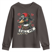 Valentine Mallard Duck Youth Sweatshirt Camo Hunting Valentines Day Gift For Her