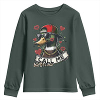 Valentine Mallard Duck Youth Sweatshirt Camo Hunting Valentines Day Gift For Her