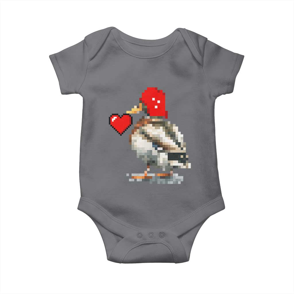Pixel Valentine Mallard Duck Baby Onesie Hunting Valentines Day Gift For Her