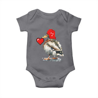 Pixel Valentine Mallard Duck Baby Onesie Hunting Valentines Day Gift For Her