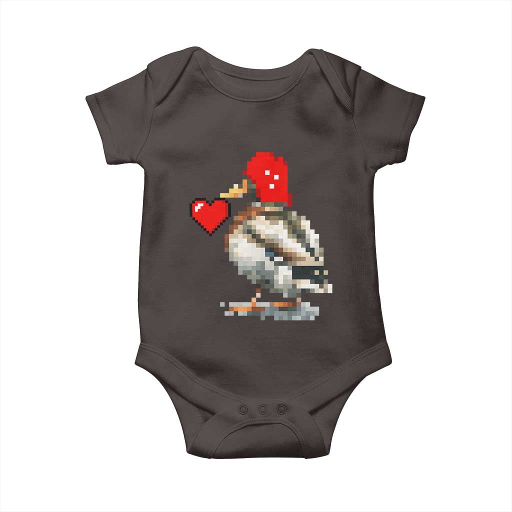 Pixel Valentine Mallard Duck Baby Onesie Hunting Valentines Day Gift For Her