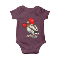 Pixel Valentine Mallard Duck Baby Onesie Hunting Valentines Day Gift For Her