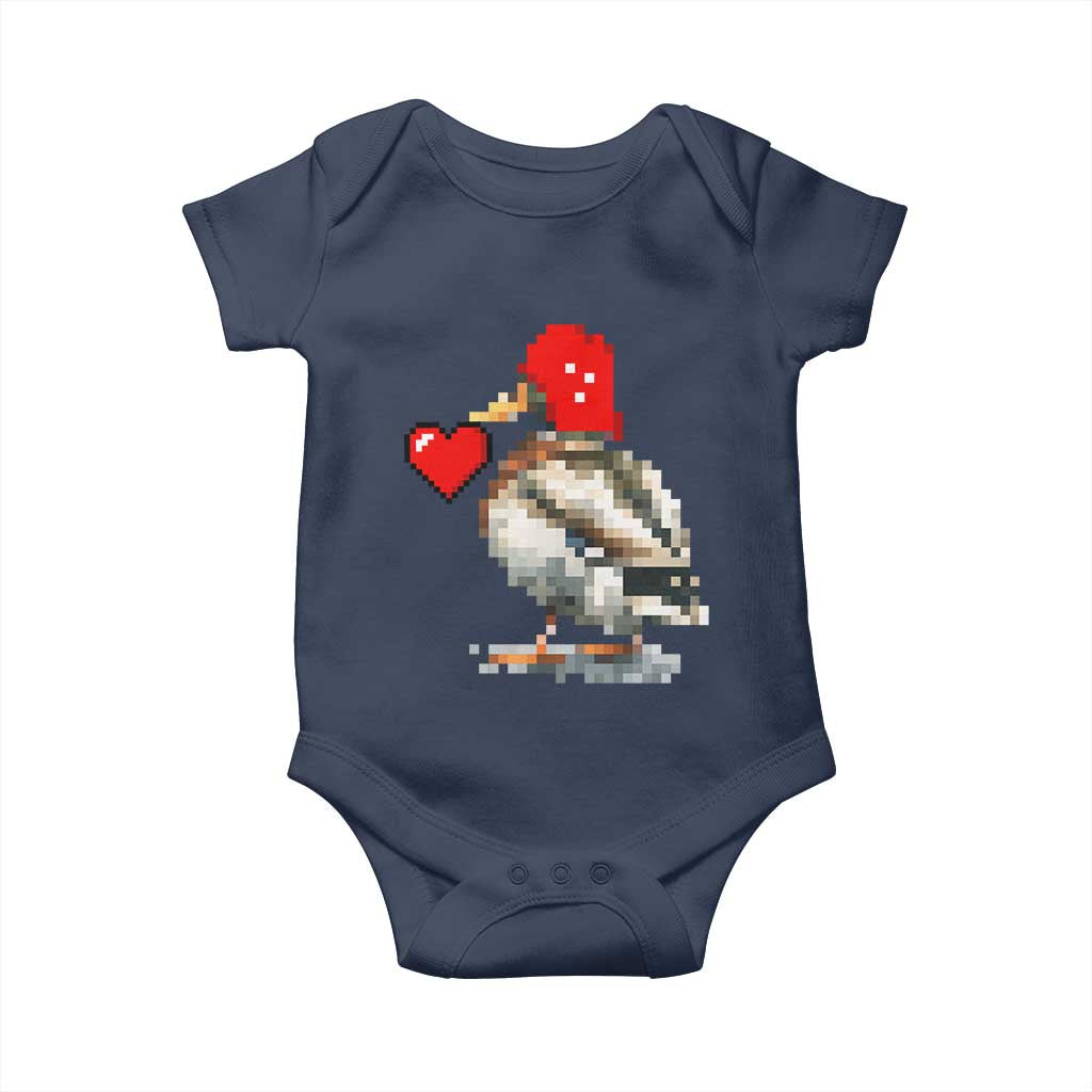 Pixel Valentine Mallard Duck Baby Onesie Hunting Valentines Day Gift For Her
