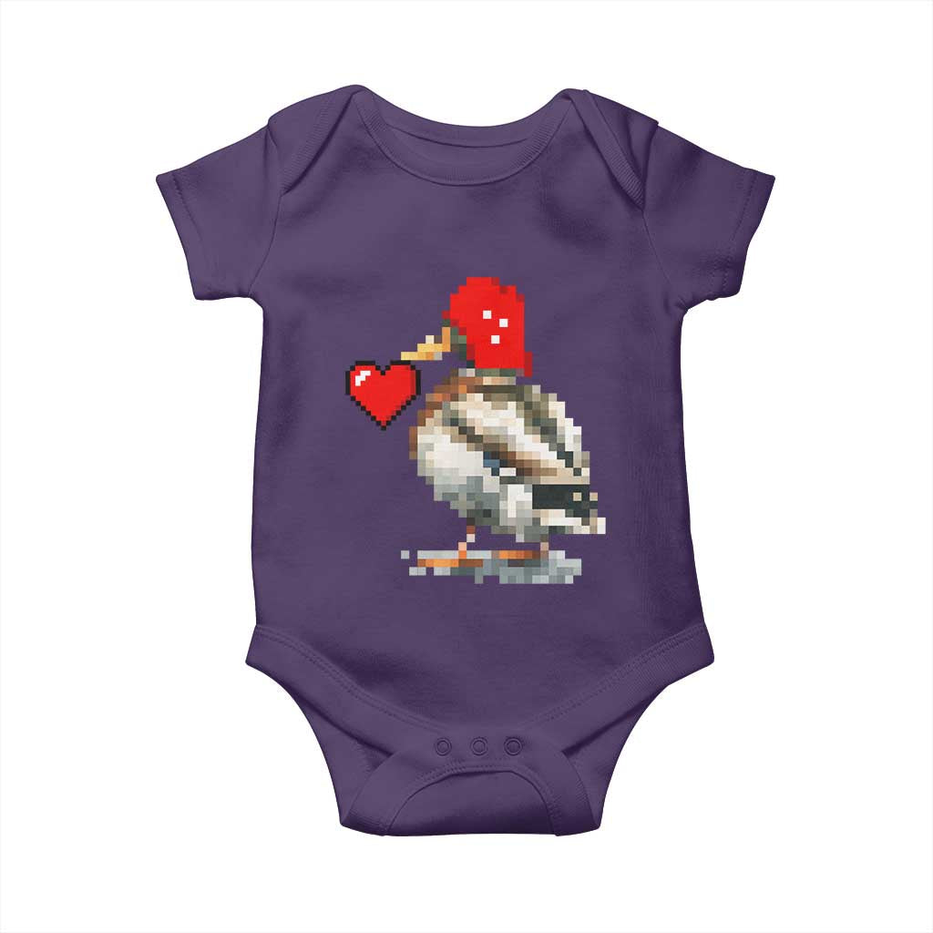 Pixel Valentine Mallard Duck Baby Onesie Hunting Valentines Day Gift For Her
