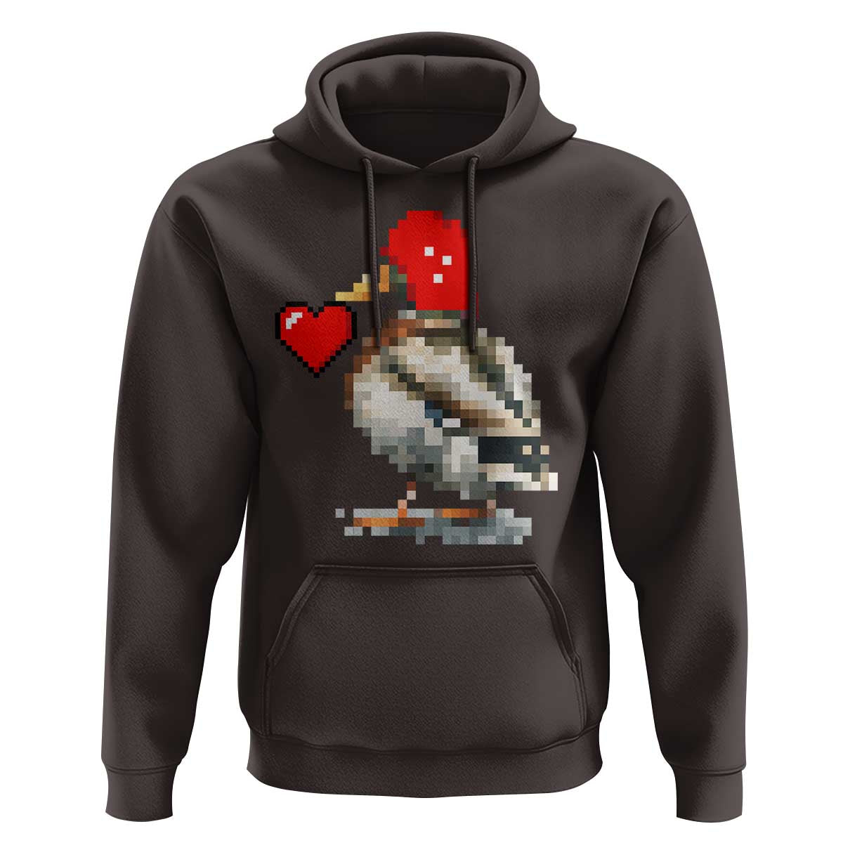 Pixel Valentine Mallard Duck Hoodie Hunting Valentines Day Gift For Her