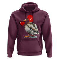 Pixel Valentine Mallard Duck Hoodie Hunting Valentines Day Gift For Her