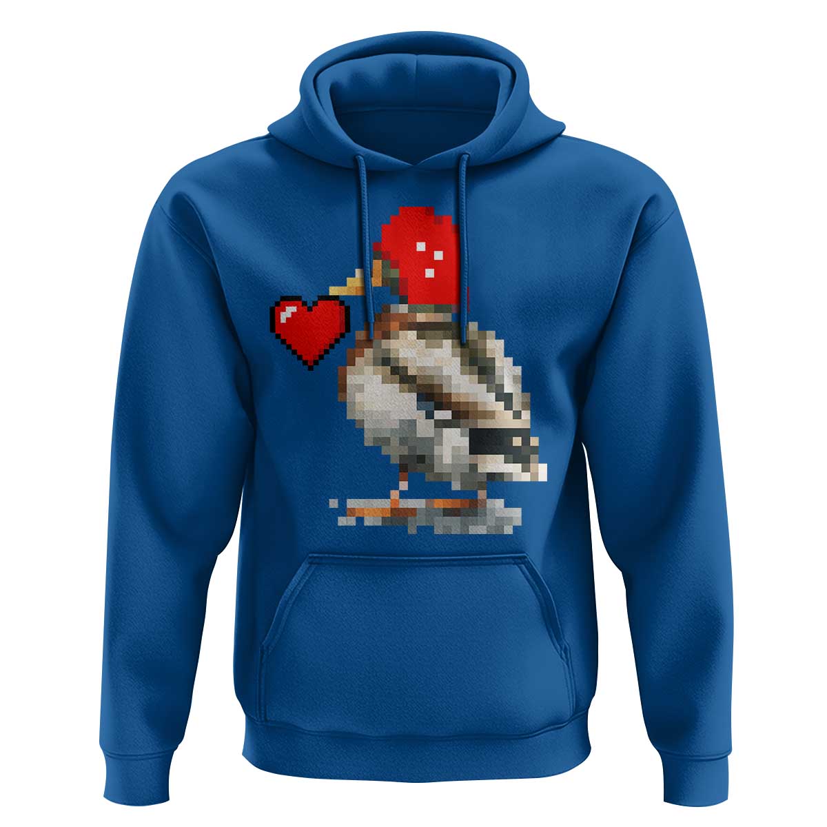 Pixel Valentine Mallard Duck Hoodie Hunting Valentines Day Gift For Her