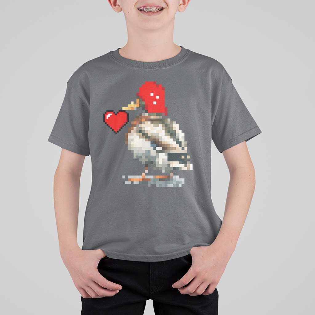 Pixel Valentine Mallard Duck T Shirt For Kid Hunting Valentines Day Gift For Her