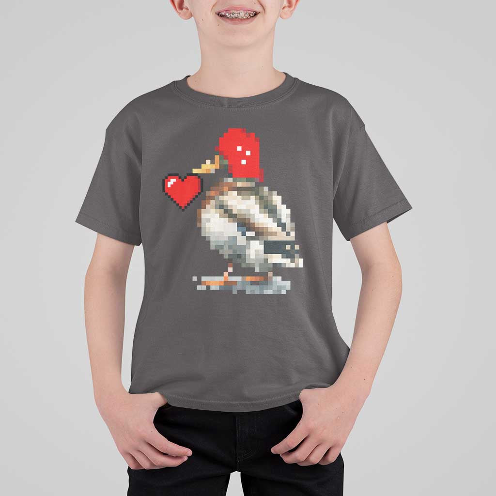 Pixel Valentine Mallard Duck T Shirt For Kid Hunting Valentines Day Gift For Her