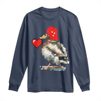 Pixel Valentine Mallard Duck Long Sleeve Shirt Hunting Valentines Day Gift For Her