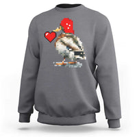 Pixel Valentine Mallard Duck Sweatshirt Hunting Valentines Day Gift For Her