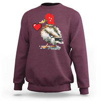 Pixel Valentine Mallard Duck Sweatshirt Hunting Valentines Day Gift For Her