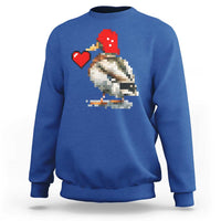 Pixel Valentine Mallard Duck Sweatshirt Hunting Valentines Day Gift For Her