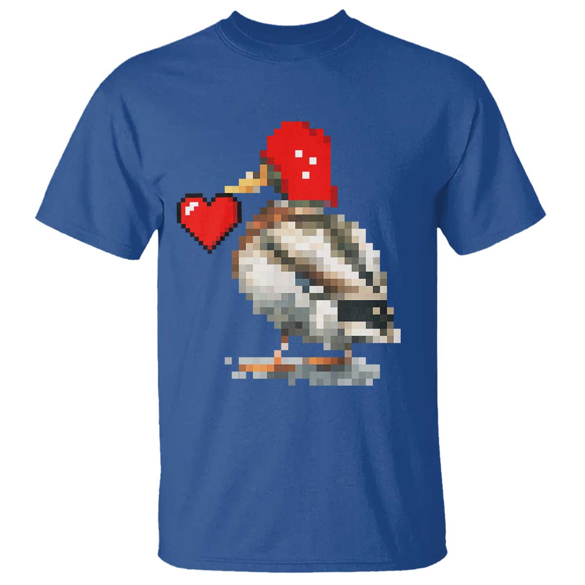 Pixel Valentine Mallard Duck T Shirt Hunting Valentines Day Gift For Her