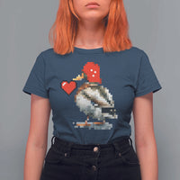Pixel Valentine Mallard Duck T Shirt For Women Hunting Valentines Day Gift For Her