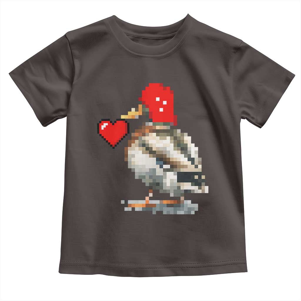 Pixel Valentine Mallard Duck Toddler T Shirt Hunting Valentines Day Gift For Her
