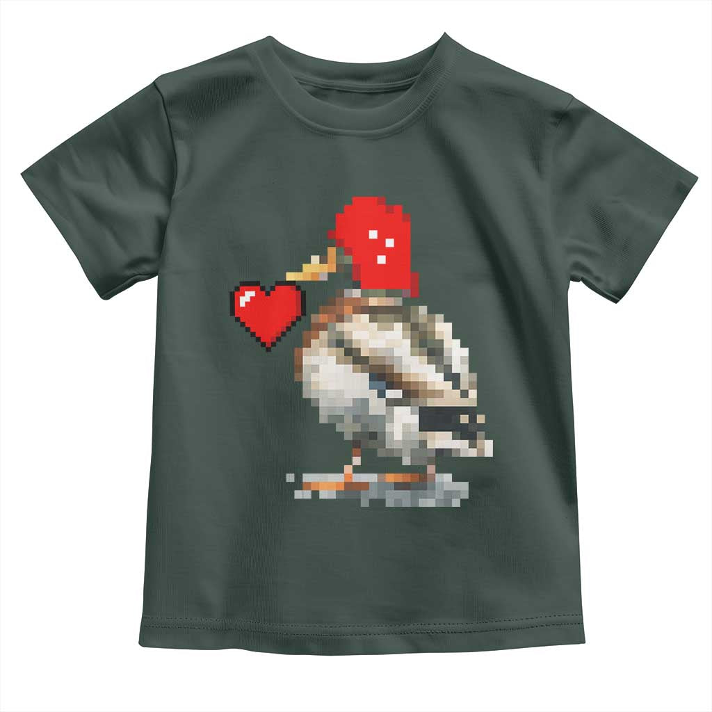 Pixel Valentine Mallard Duck Toddler T Shirt Hunting Valentines Day Gift For Her