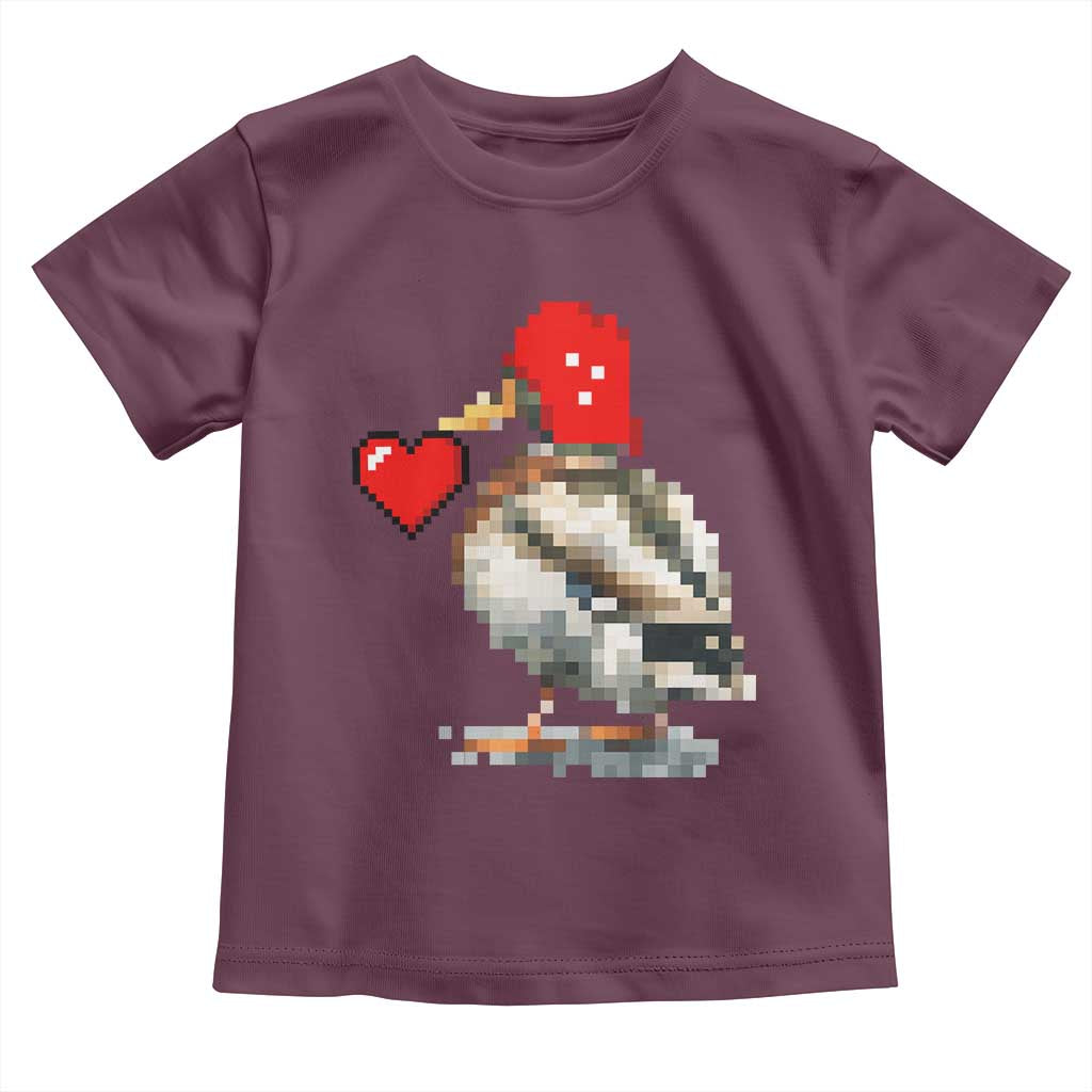 Pixel Valentine Mallard Duck Toddler T Shirt Hunting Valentines Day Gift For Her
