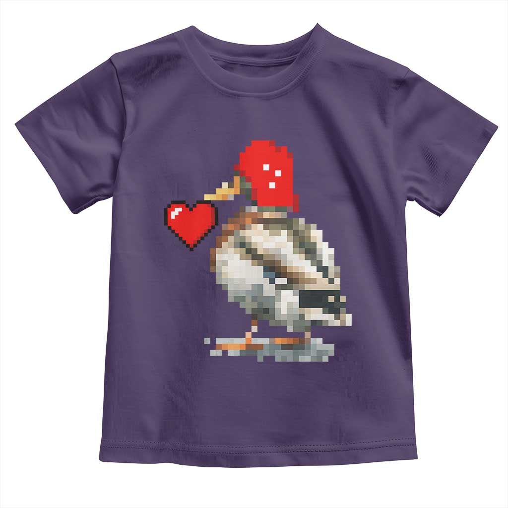 Pixel Valentine Mallard Duck Toddler T Shirt Hunting Valentines Day Gift For Her