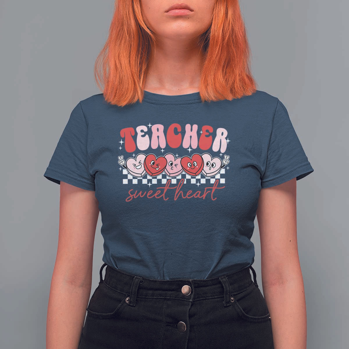 Valentines Day Teacher T Shirt For Women Teaching Sweethearts