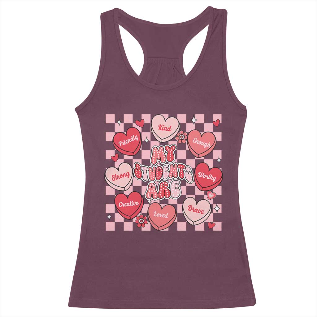 Valentine Teacher Racerback Tank Top My Students Are My Valentines Hearts