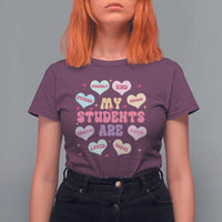 Cute Valentine Teacher T Shirt For Women My Students Are My Valentines Hearts