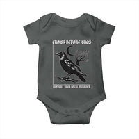 Crows Before Bros Support Your Local Murder Baby Onesie Funny Crow Lovers - Wonder Print Shop