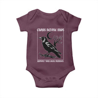 Crows Before Bros Support Your Local Murder Baby Onesie Funny Crow Lovers - Wonder Print Shop