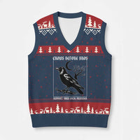 Crows Before Bros Support Your Local Murder V-Neck Knit Sweater Vest Funny Crow Lovers - Wonder Print Shop