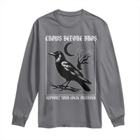 Crows Before Bros Support Your Local Murder Long Sleeve Shirt Funny Crow Lovers - Wonder Print Shop