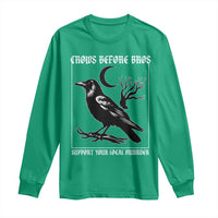 Crows Before Bros Support Your Local Murder Long Sleeve Shirt Funny Crow Lovers - Wonder Print Shop