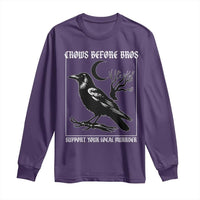 Crows Before Bros Support Your Local Murder Long Sleeve Shirt Funny Crow Lovers - Wonder Print Shop