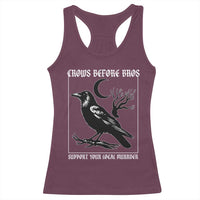 Crows Before Bros Support Your Local Murder Racerback Tank Top Funny Crow Lovers - Wonder Print Shop
