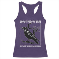Crows Before Bros Support Your Local Murder Racerback Tank Top Funny Crow Lovers - Wonder Print Shop