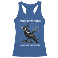 Crows Before Bros Support Your Local Murder Racerback Tank Top Funny Crow Lovers - Wonder Print Shop