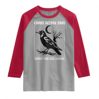 Crows Before Bros Support Your Local Murder Raglan Shirt Funny Crow Lovers - Wonder Print Shop