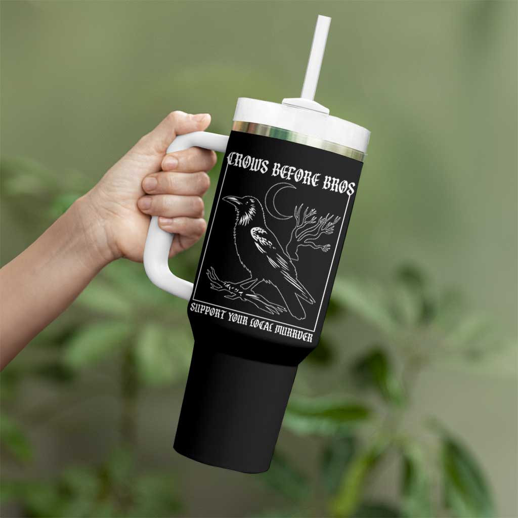 Crows Before Bros Support Your Local Murder Tumbler With Handle Funny Crow Lovers - Wonder Print Shop