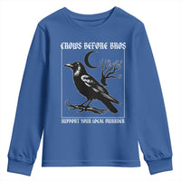 Crows Before Bros Support Your Local Murder Youth Sweatshirt Funny Crow Lovers - Wonder Print Shop