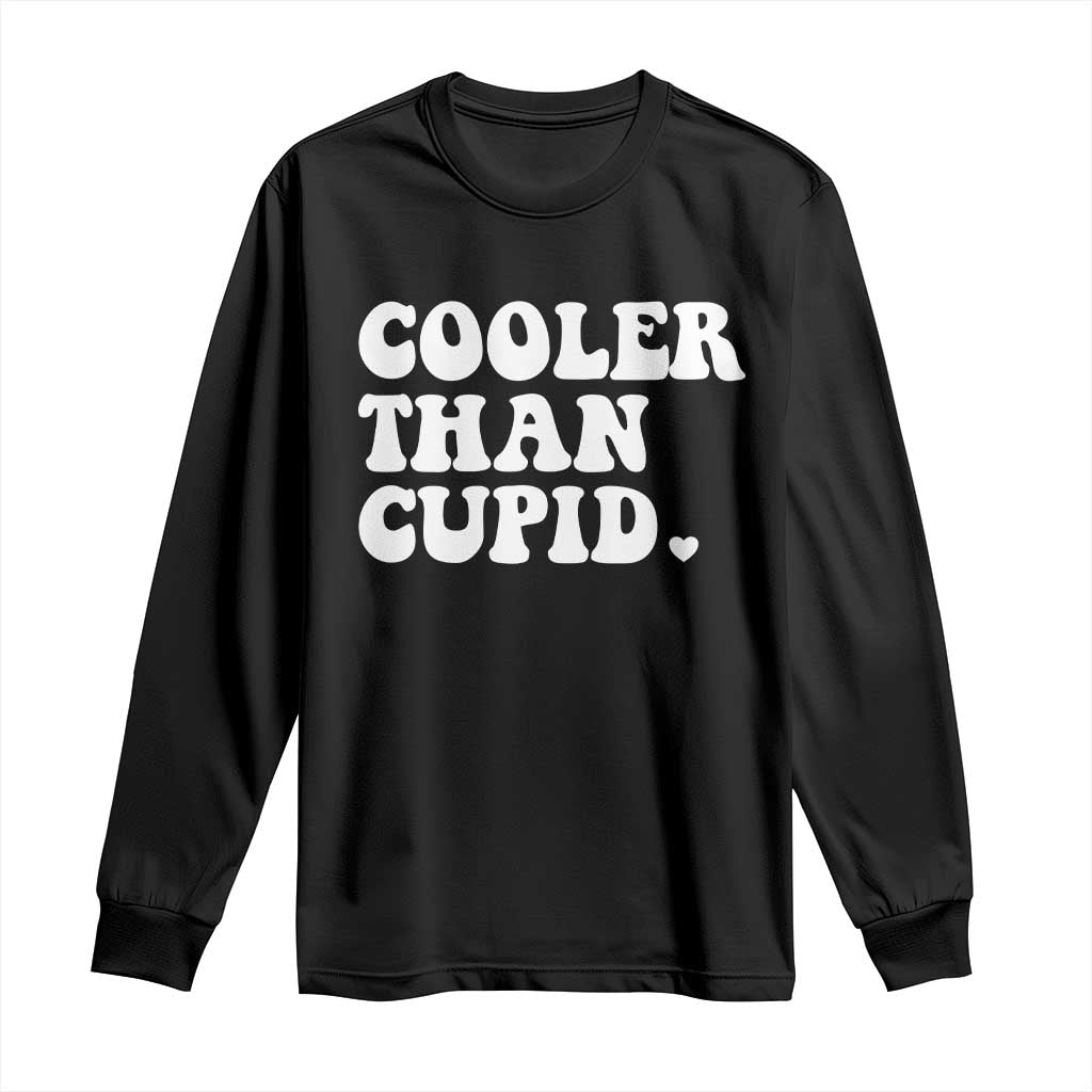 Toddler Boy Valentine Long Sleeve Shirt Cooler Than Cupid Funny Kids Valentine Day