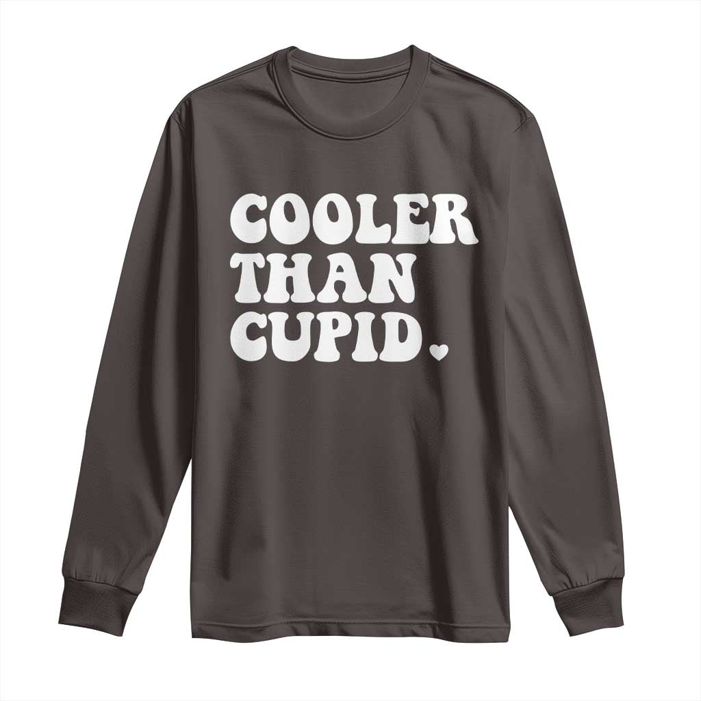 Toddler Boy Valentine Long Sleeve Shirt Cooler Than Cupid Funny Kids Valentine Day