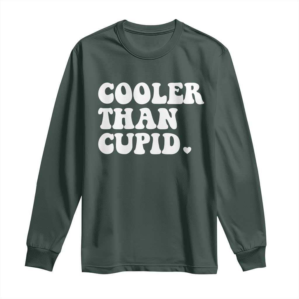Toddler Boy Valentine Long Sleeve Shirt Cooler Than Cupid Funny Kids Valentine Day