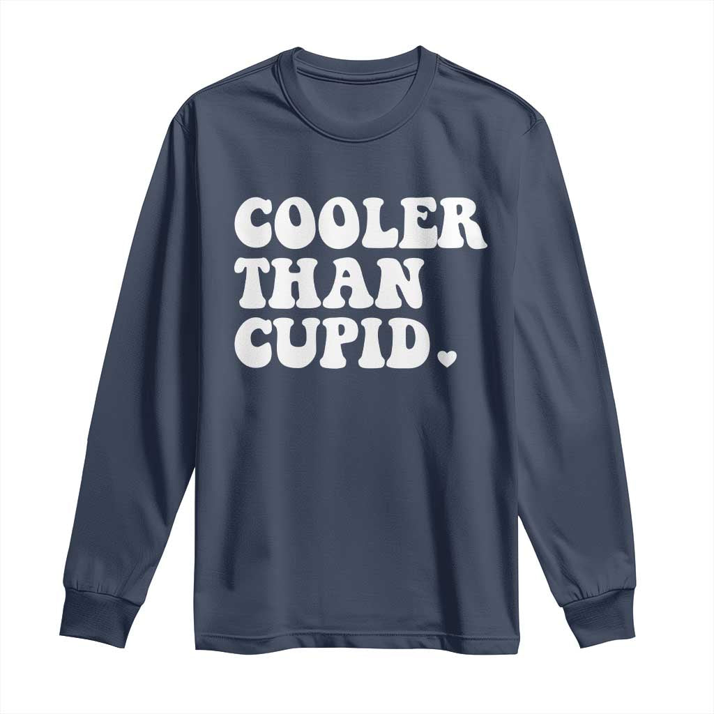 Toddler Boy Valentine Long Sleeve Shirt Cooler Than Cupid Funny Kids Valentine Day