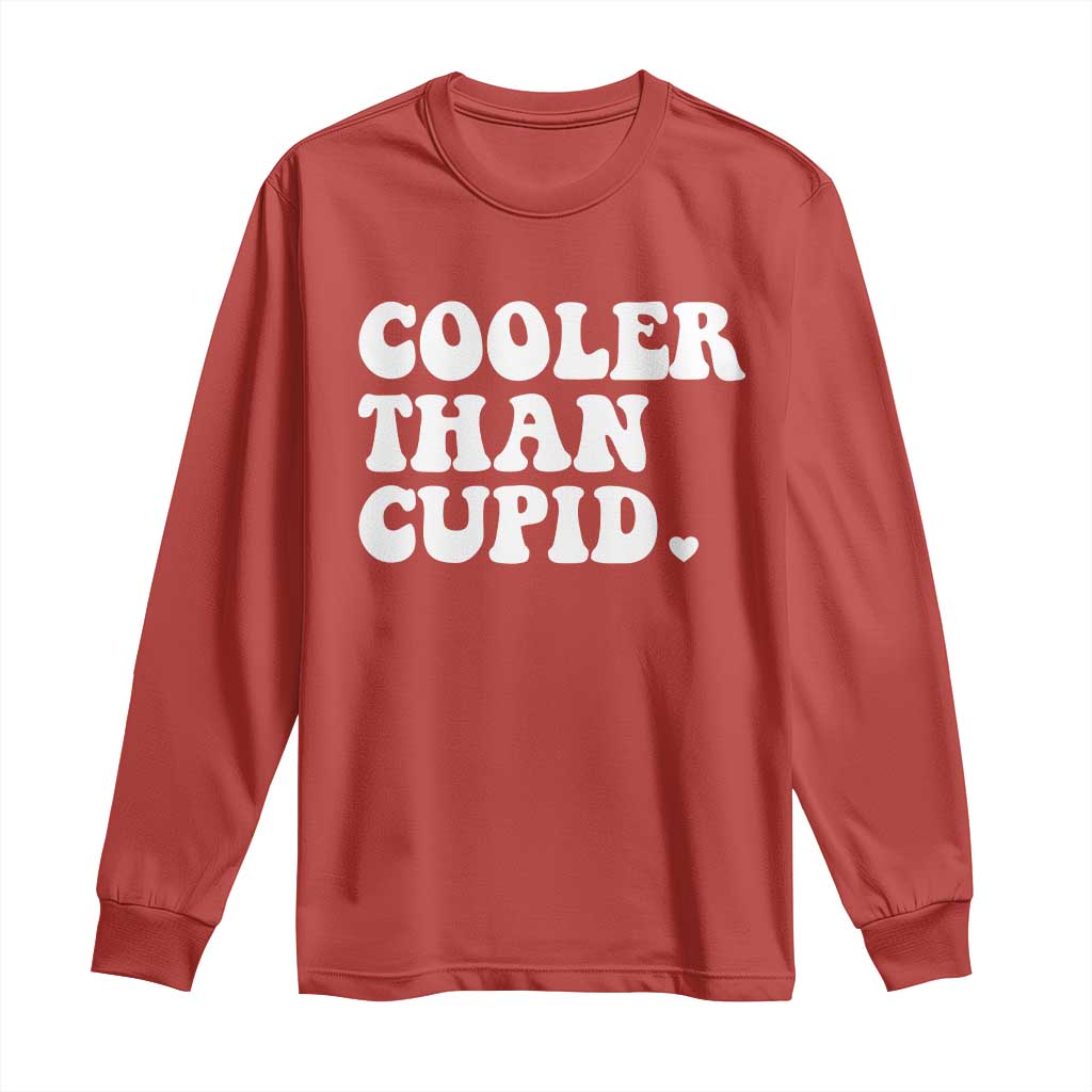 Toddler Boy Valentine Long Sleeve Shirt Cooler Than Cupid Funny Kids Valentine Day