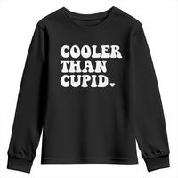 Toddler Boy Valentine Youth Sweatshirt Cooler Than Cupid Funny Kids Valentine Day