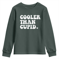 Toddler Boy Valentine Youth Sweatshirt Cooler Than Cupid Funny Kids Valentine Day