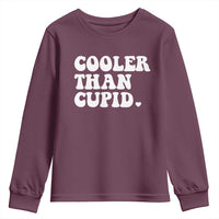 Toddler Boy Valentine Youth Sweatshirt Cooler Than Cupid Funny Kids Valentine Day