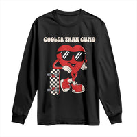 Funny Heart Valentine Day Long Sleeve Shirt Cooler Than Cupid Skateboard Kids Toddler Boy Valentine