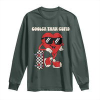 Funny Heart Valentine Day Long Sleeve Shirt Cooler Than Cupid Skateboard Kids Toddler Boy Valentine